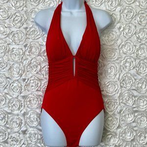 Bleu Rod Beattie | Ruched Red One Piece Swimsuit